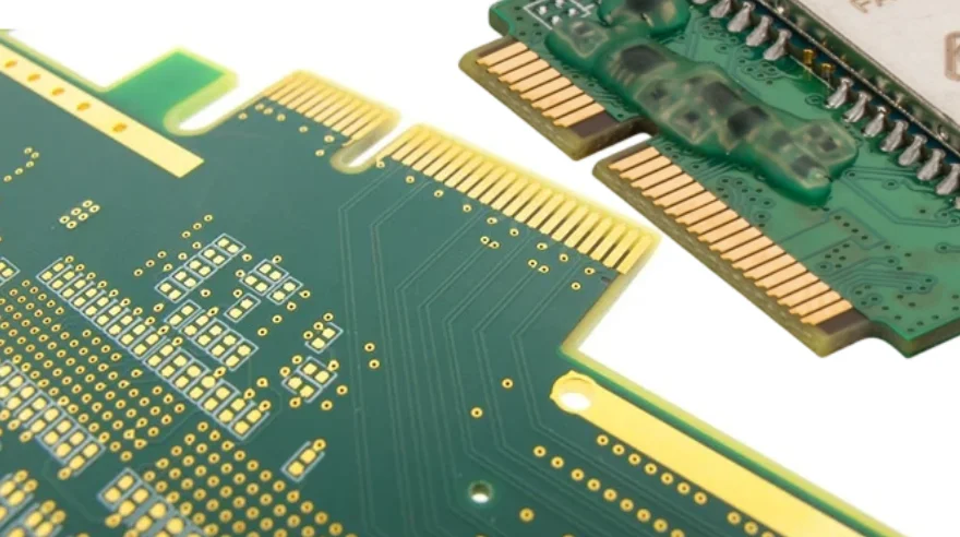 PCB-vingerrandconnectoren met vergulde rand, voorzien van harde goudplating op afgeschuinde contactvlakken — Highleap Electronics manufacturing
