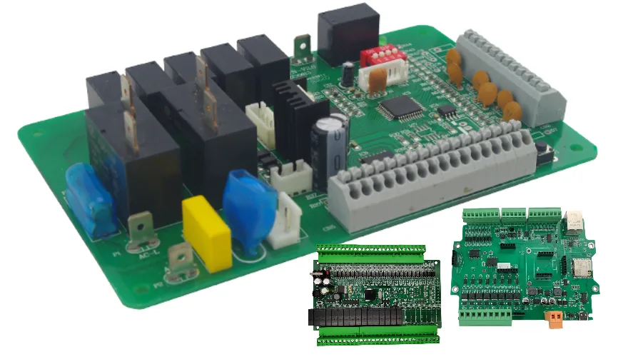 Custom OEM PLC PCBA portfolio featuring high-power relay modules and white-label PLC circuit boards