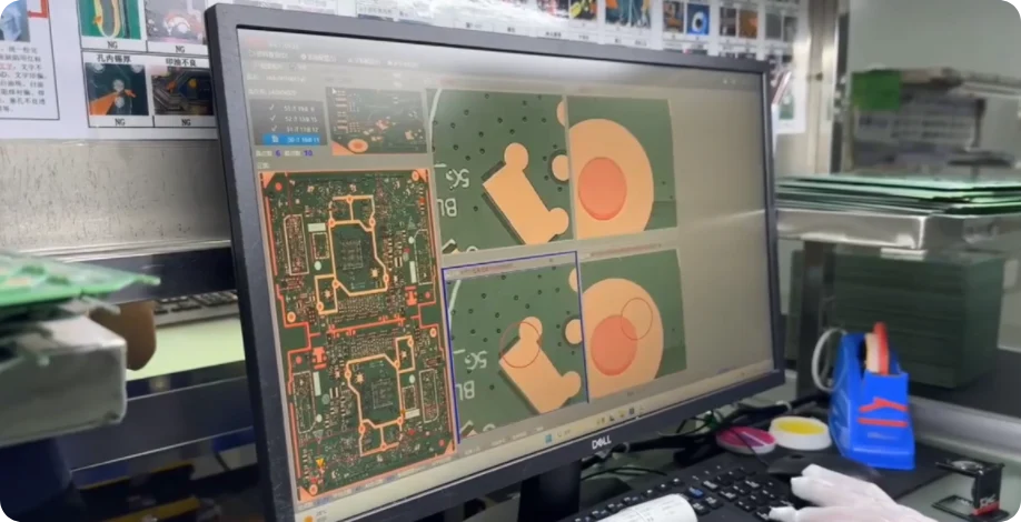 China PCB manufacturer production line showing automated PCB fabrication and quality inspection at Highleap Electronics factory