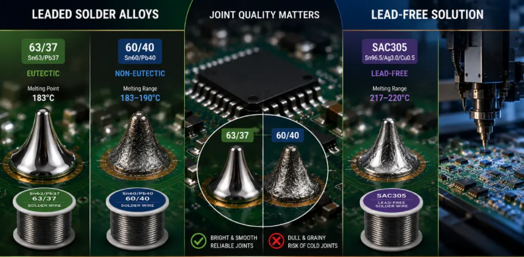 60/40 and 63/37 solder comparison