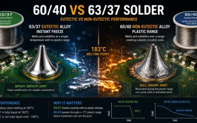 60/40 vs 63/37 Solder: Melting Points, Eutectic Behavior, and Which to Use