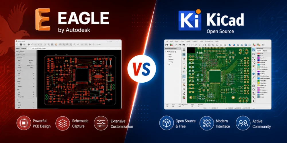EAGLE vs KiCad in 2026: Why the Comparison Now Has a Clear Winner