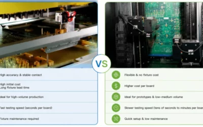 Sähköinen piirilevyjen testaus Flying Probe vs. ICT vs. FCT