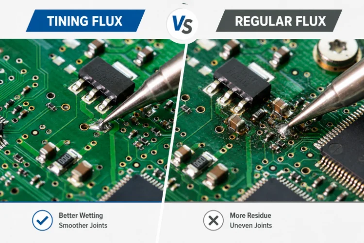 tinning flux vs regular flux for electronics details