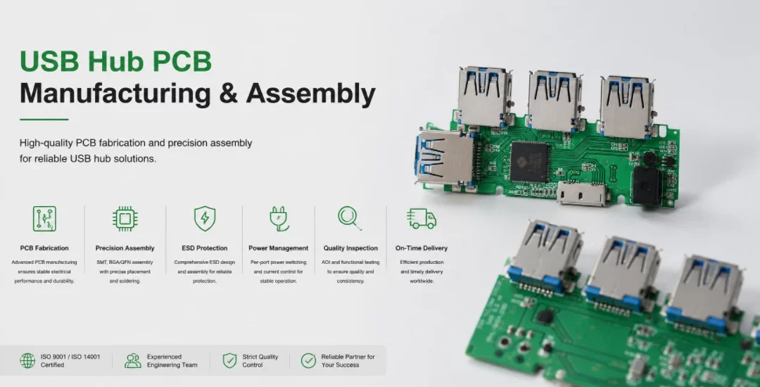 Advanced USB Hub PCB Fabrication and Turnkey Assembly
