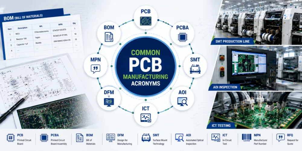 abbreviation of manufacturing in PCB production details