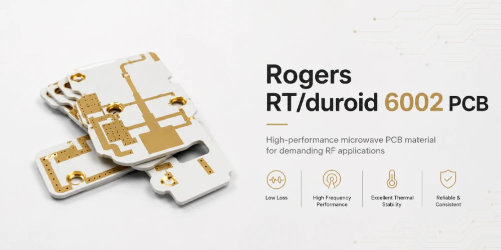 Produzione di PCB Rogers RT/duroid 6002 per applicazioni RF aerospaziali e satellitari.
