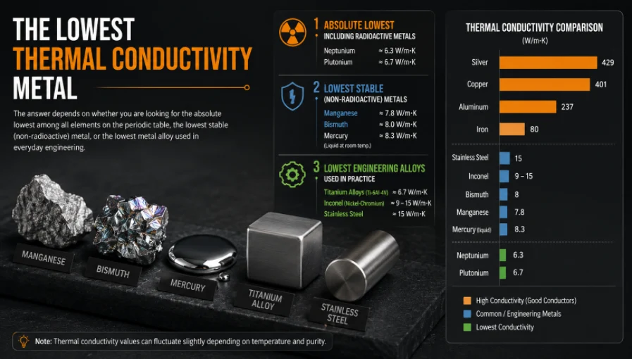 Which Metal Has the Lowest Thermal Conductivity? A Complete, Sourced Answer
