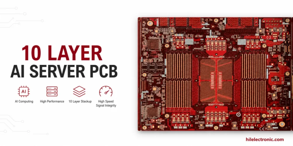 Déantúsaíocht PCB freastalaí AI 10 sraithe agus sláine comhartha