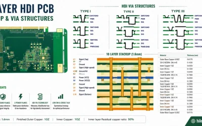 Ingeniería de PCB HDI de 10 capas para microvías y salida BGA