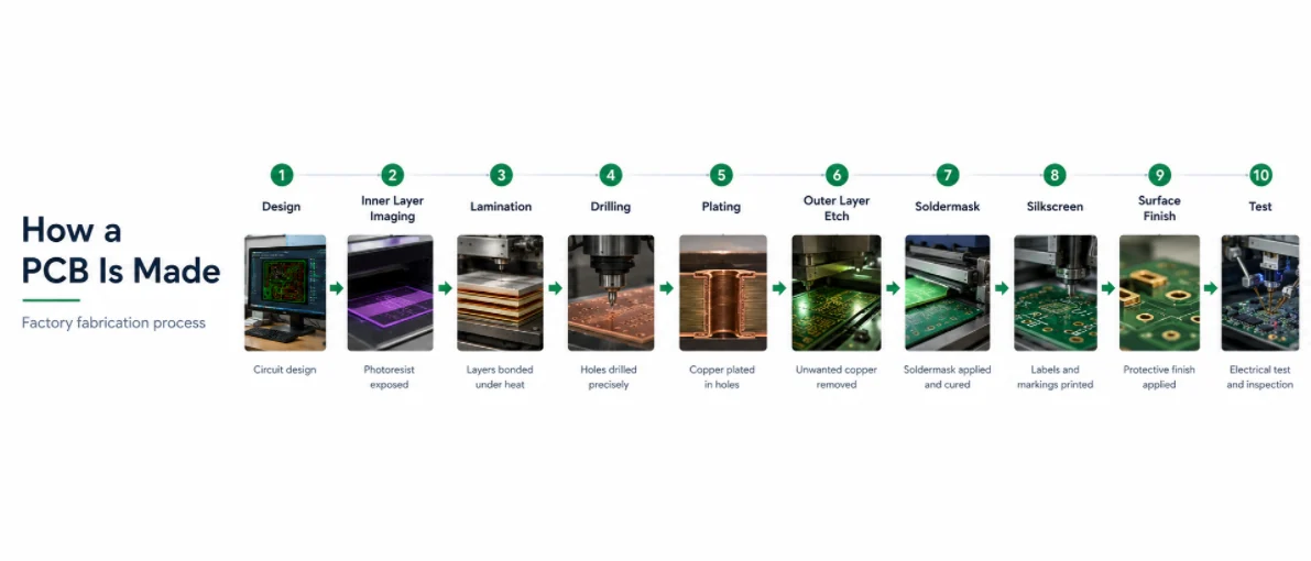 PCB manufacturing process steps