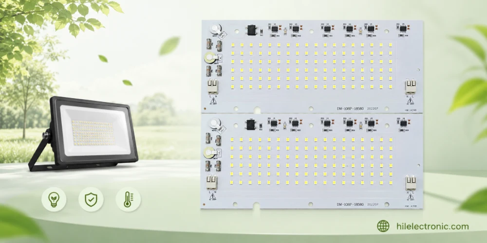 LED flood light PCB supporting production image for this complete article section.