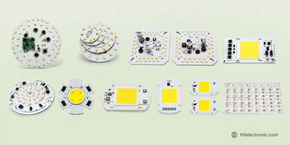 LED circuit board product display for inspection before assembly and shipment.