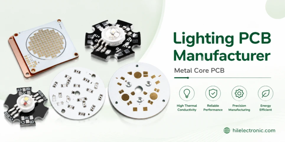 Metal-core PCB capability for thermal control in lighting electronics.
