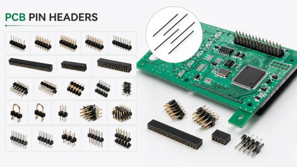 PCB jumper wire connection with pin headers