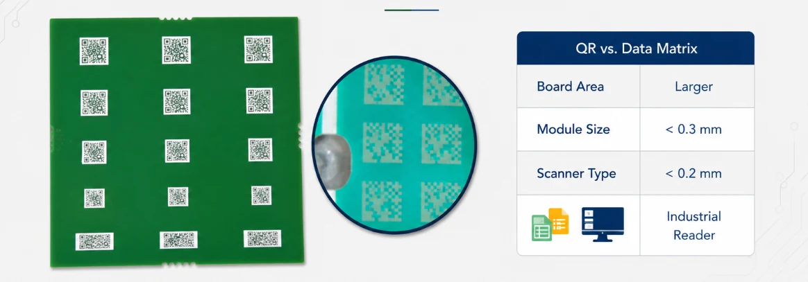 PCB QR code placement for traceability