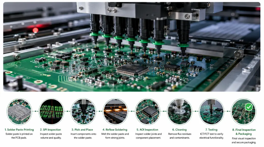 SMT PCB assembly inspection process