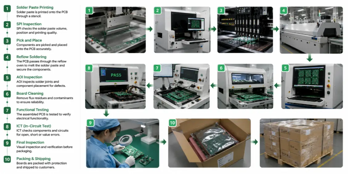 SMT PCB assembly process