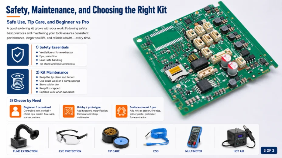 soldering kit safety maintenance and selection