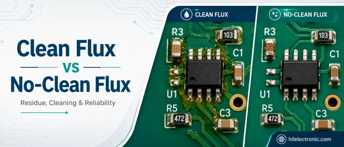 Clean flux vs no-clean flux for PCB assembly