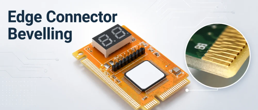PCB edge connector bevel angle control