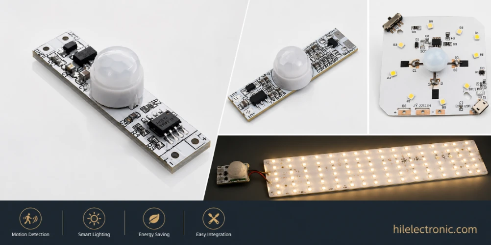 Motion Sensor & Smart LED Light PCBs: Sensor, Control, Driver & Wireless Boards