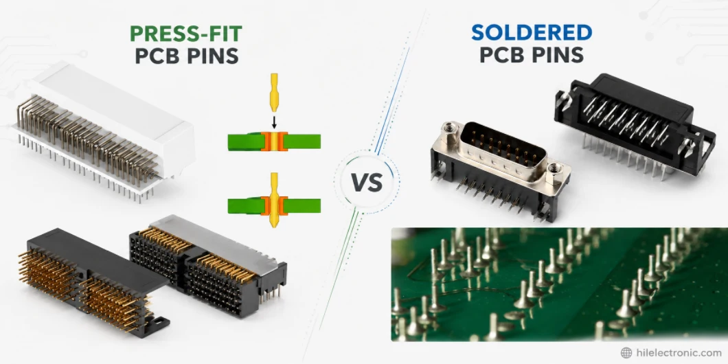 Press-fit vs soldered PCB pins comparison