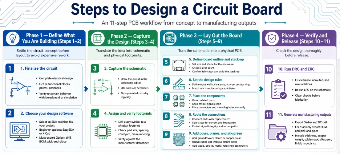 steps to design a circuit board workflow