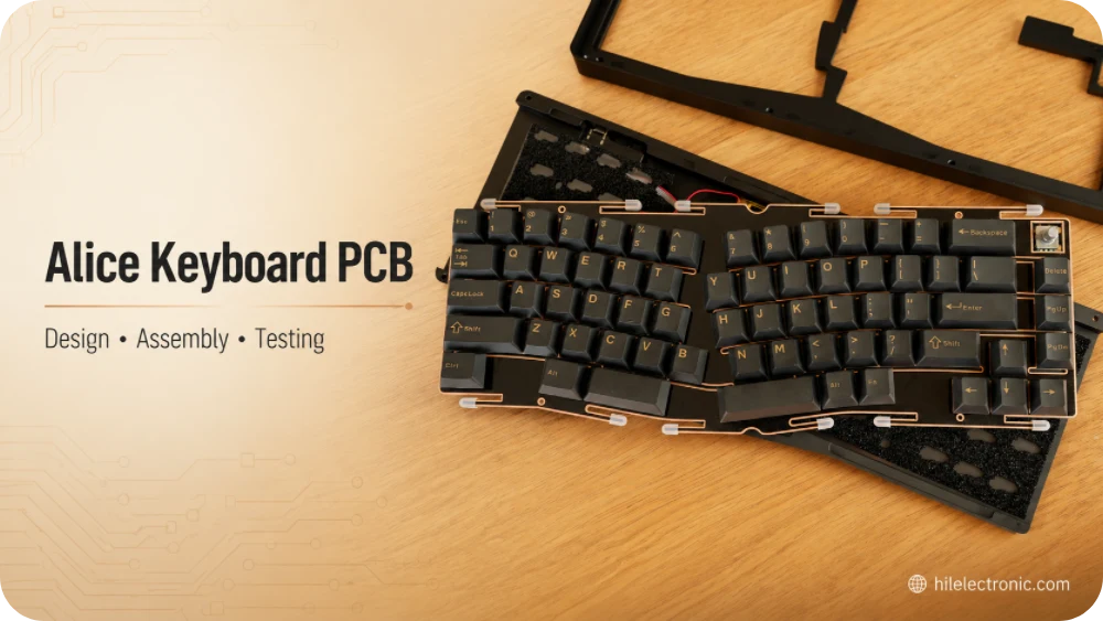 Alice keyboard PCB assembly for custom ergonomic keyboards
