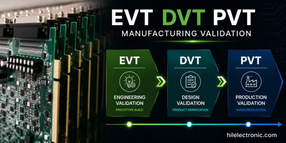 EVT DVT and PVT PCB assembly build stages