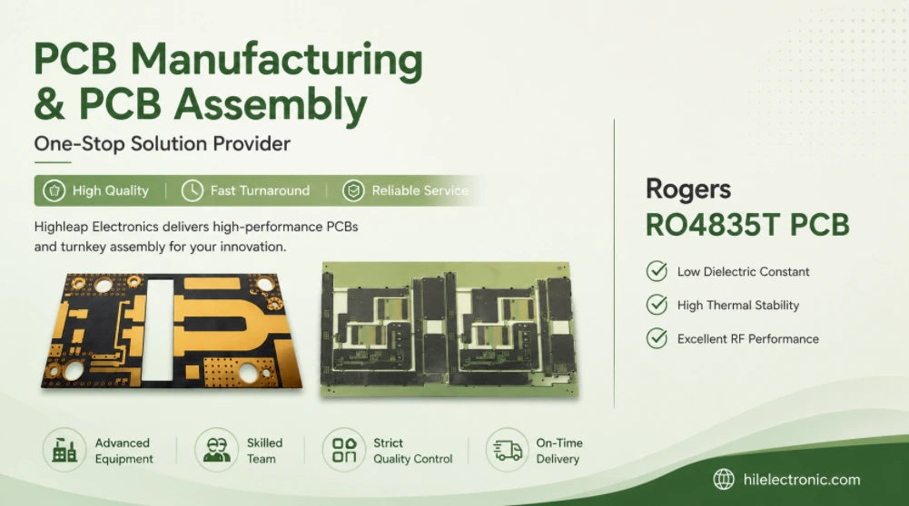 Rogers RO4835T PCB Manufacturer for Thin-Core RF Multilayer Boards