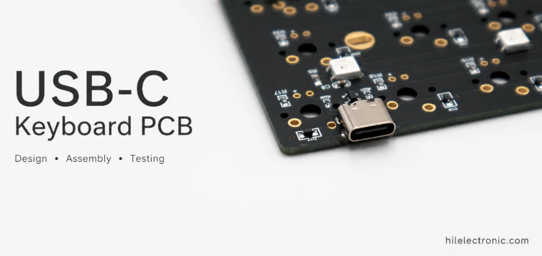 USB-C keyboard PCB with ESD and power protection
