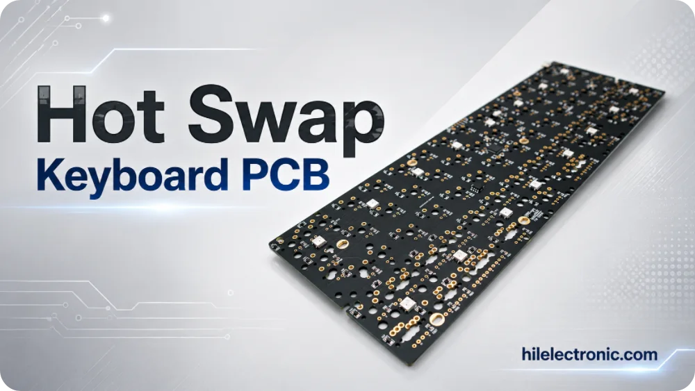 Hot-swap keyboard PCB with switch socket layout