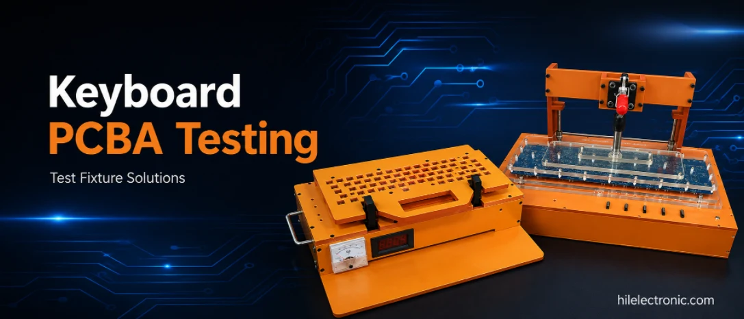 Keyboard PCBA functional testing for keys, USB and firmware