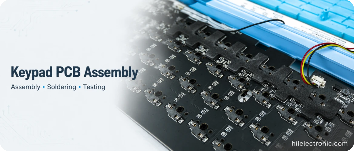 Custom keypad PCB for control panel electronics