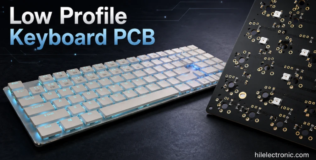 Low profile keyboard PCBA with Choc switch assembly