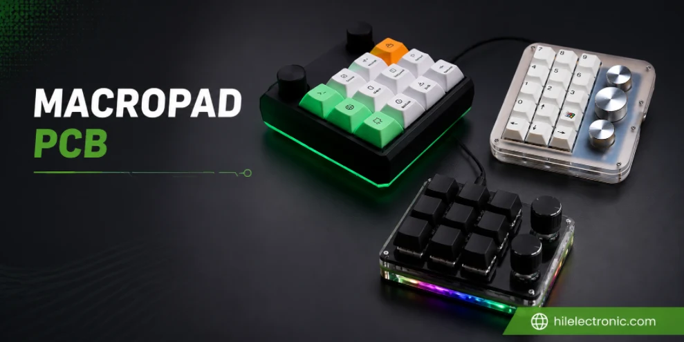 Macropad PCBA with encoder, RGB and USB-C assembly