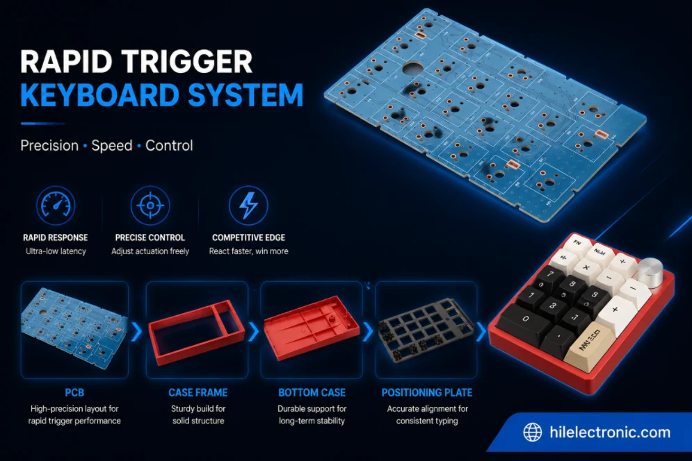 Rapid trigger keyboard PCBA for low-latency key testing