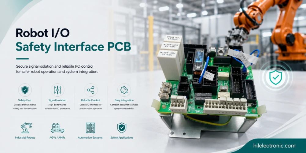 Robot I/O and Safety Interface PCB for E-Stop, Isolated I/O, PL and SIL