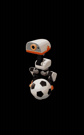 Microduck demonstrating a ball-kicking movement