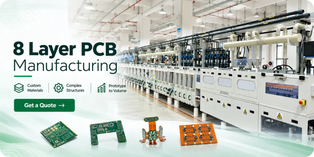 8层PCB制造，适用于原型制作和批量生产