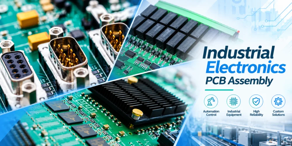 Industrial PCBA with populated components and connectors