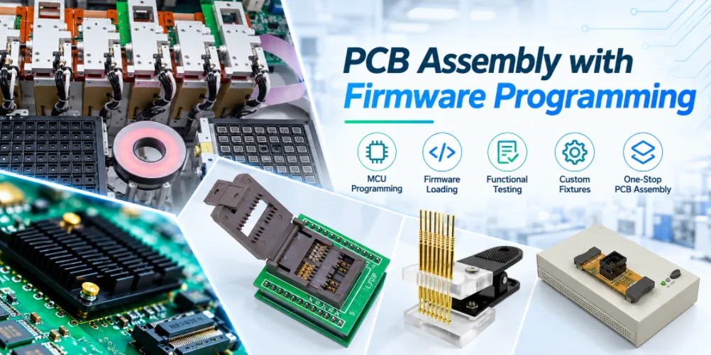 Firmware programming setup for an assembled PCB