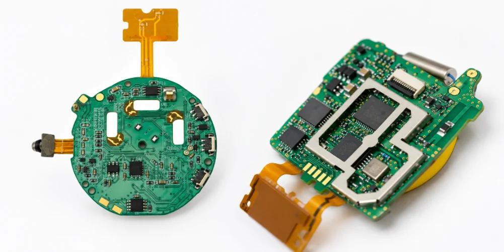 Two different fitness tracker PCBA boards
