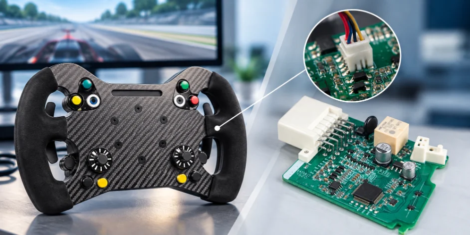 Racing Wheel Controller PCB Manufacturing & Assembly for Force-Feedback and Direct-Drive Gaming Systems