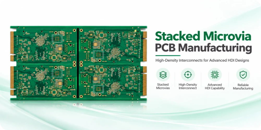 Stacked microvia PCB manufacturing for high-density multilayer boards